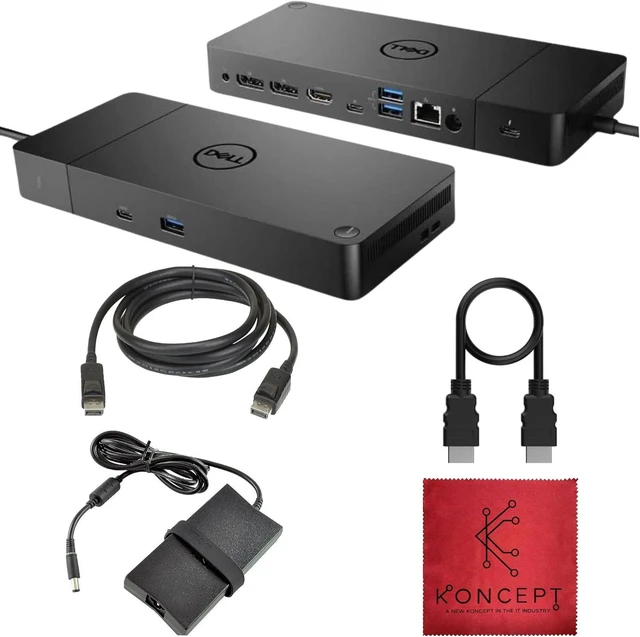 Main image of WD19TBS Thunderbolt Dell Dock - 1 Year Warranty - Dell Docking Station Dual Monitor with 180W, HDMI Cable, DisplayPort Cable - Laptop & Computer Docking Station