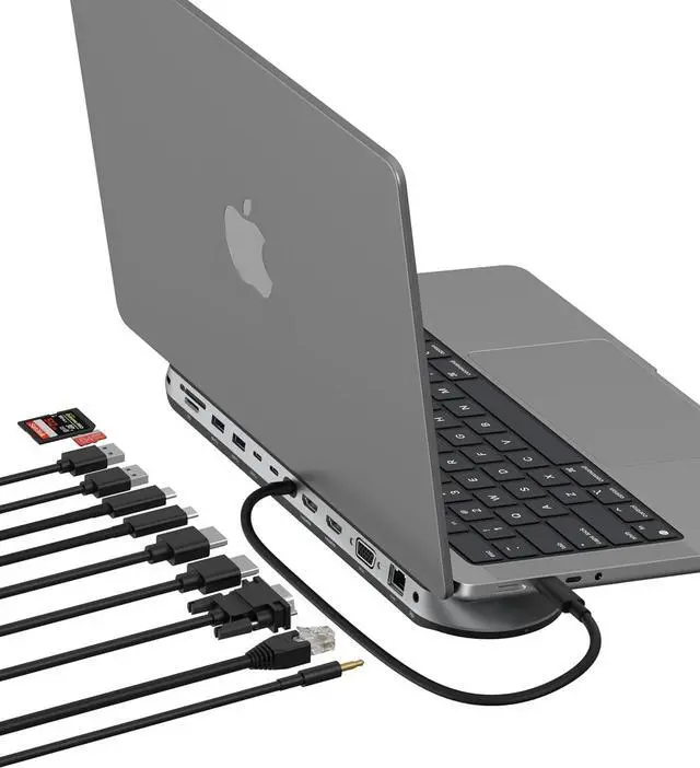 Main image of Belkin Connect 11-in-1 Universal USB-C Pro Dock w/ 3-Monitor Support, Silicon Motion Technology - Works with Mac, Windows, and Chromebook - 100W PD w/ 10Gbps Transfer Speeds & 2.5Gbps Ethernet - Grey