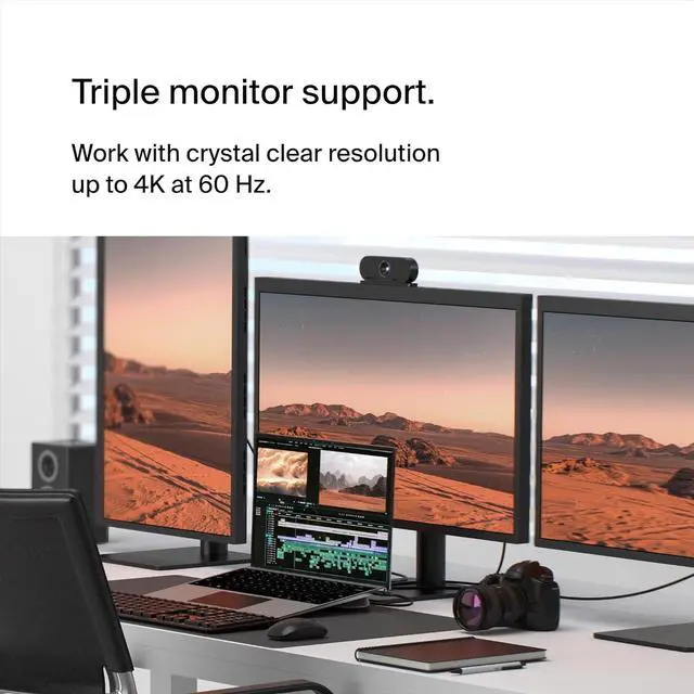 Alt view image 3 of 7 - Belkin Connect 11-in-1 Universal USB-C Pro Dock w/ 3-Monitor Support, Silicon Motion Technology - Works with Mac, Windows, and Chromebook - 100W PD w/ 10Gbps Transfer Speeds & 2.5Gbps Ethernet - Grey