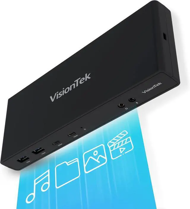Main image of VisionTek VT4510 Universal USB Dual Monitor Docking Station - 2x HDMI, 2x DisplayPort, 100W Power, 4x USB-A, 2x USB-C, Audio, Ethernet for Windows/ MacOS/ ChromeOS