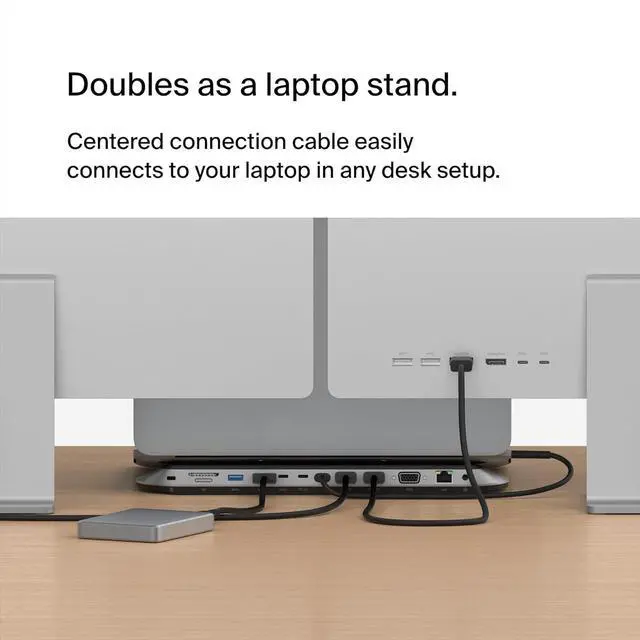 Alt view image 7 of 7 - Belkin Connect 11-in-1 Universal USB-C Pro Dock w/ 3-Monitor Support, Silicon Motion Technology - Works with Mac, Windows, and Chromebook - 100W PD w/ 10Gbps Transfer Speeds & 2.5Gbps Ethernet - Grey
