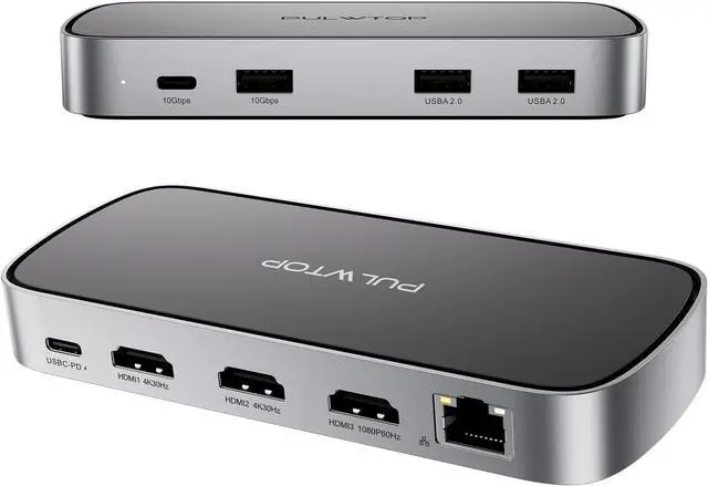 Main image of Laptop Docking Station - Triple USB-C, Dual 4K Display, Macbook M1/M2/M3/Windows, USB-A, Ethernet