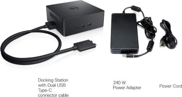 Alt view image 4 of 4 - Dell Precision Dual USB-C Thunderbolt Dock TB18DC Docking Station, with 240 Watt Power Adapter
