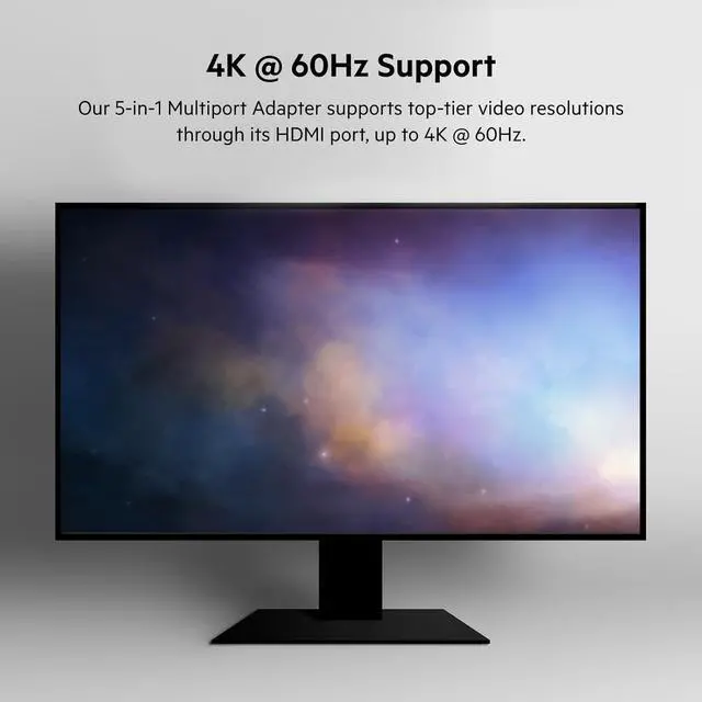 Alt view image 4 of 7 - Belkin 5-in-1 Powered USB-C & USB Hub, USB-C Docking Station w/ 2 USB-A Ports, 1 USB-C Port, Ethernet, & 4K HDMI Port, Compatible with MacBook, Chromebook & Other USB-C Devices