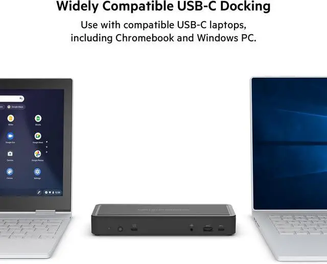 Alt view image 6 of 7 - Belkin USB C Docking Station 65W, Type C Hub - Supports Multiple Displays with HDMI 2.0, DisplayPort, USB C Ports, USB A Ports, and Gigabit Ethernet Port - Dual Monitor 4K for Chromebook and More