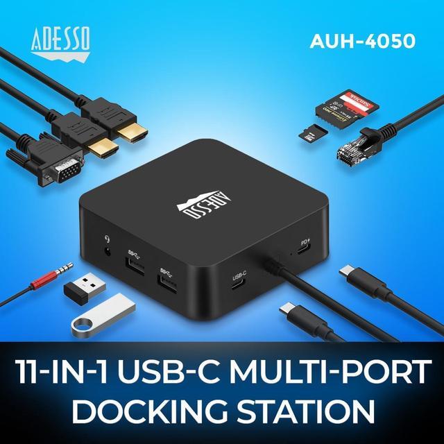 Alt view image 3 of 7 - USB C Docking Station Multiport Adapter Type C Hub 2 HDMI Support 4K, VGA, RJ45 Ethernet Port, 65W PD Charging, 2*USB, SD/TF Card Reader, 3.5mm Audio Jack (TAA Compliant)