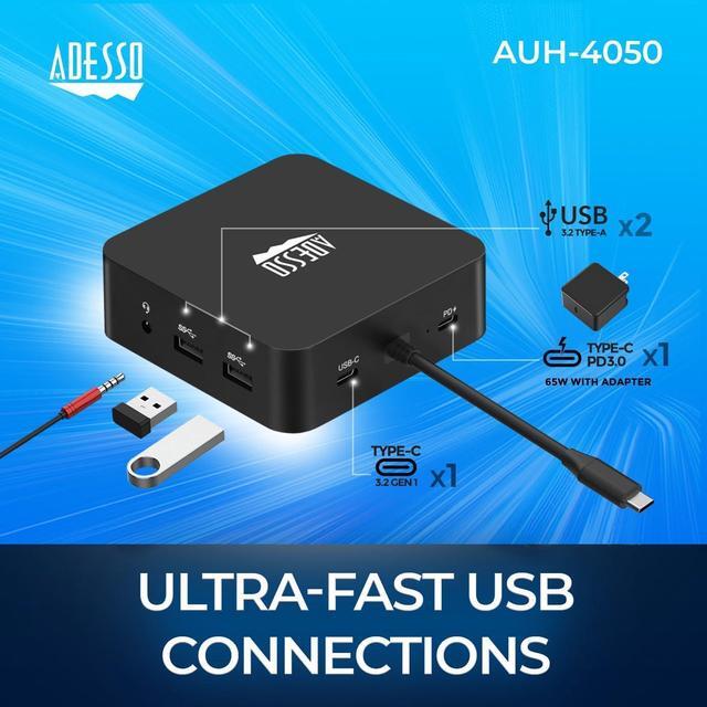 Alt view image 6 of 7 - USB C Docking Station Multiport Adapter Type C Hub 2 HDMI Support 4K, VGA, RJ45 Ethernet Port, 65W PD Charging, 2*USB, SD/TF Card Reader, 3.5mm Audio Jack (TAA Compliant)