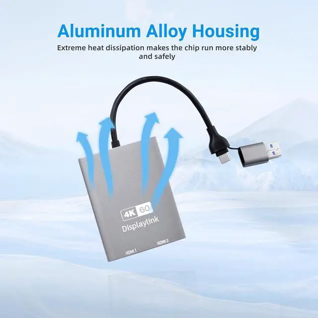 Alt view image 6 of 7 - USB C to HDMI Dual Monitor Adapter, DisplayLink Adapter Compatible with M1/M2/M3 MacBook, Windows, Android (USB-C to HDMI Dual Monitor)