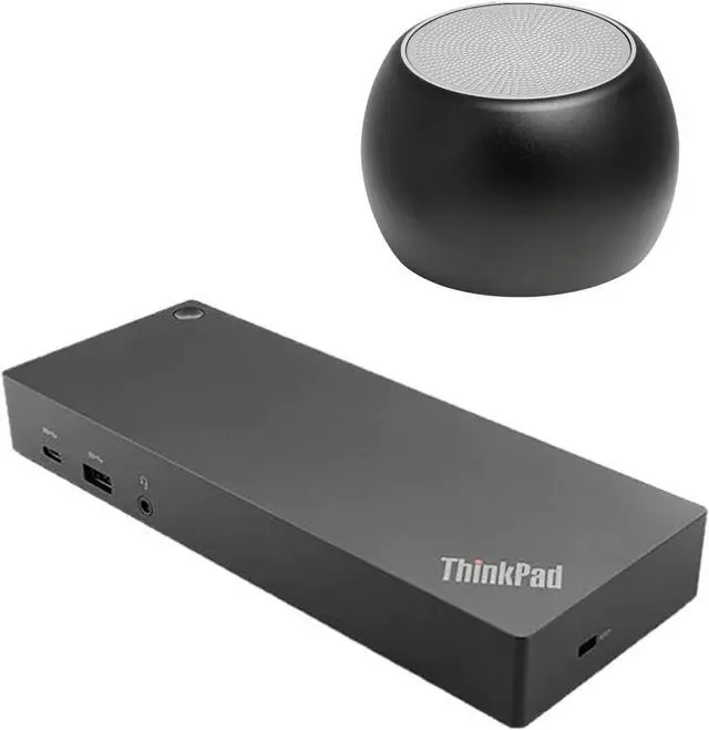 Main image of Lenovo ThinkPad Hybrid USB-C and USB-A Dock with 90W 4K, HDMI, DisplayPort Bundled with Bluetooth Boost U Speaker with Built-in Mic, 5 Hour Playback