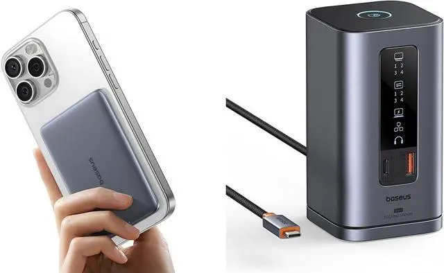 Main image of Baseus 11 in 1 Docking Station & 0.3" Slim Magsafe Power Bank