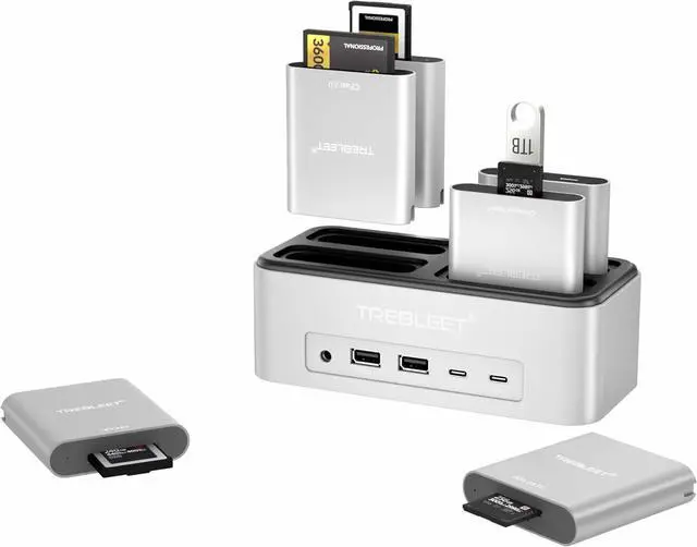Alt view image 4 of 6 - 13 in 1 Professional Docking Station with 4 Expansion Slot; USB4 hub Compatible for Mac Windows Thunderbolt 4/3; with 60W PD, 2X USB-C, 2X USB-A, DisplayPort, 2.5 Gigabit Ethernet, Audio, NVMe Slot