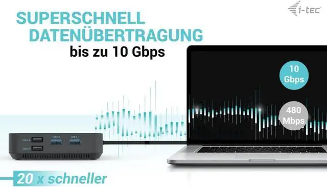 Alt view image 6 of 7 - i-tec USB-C HDMI Dual DP Docking Station 100W + Universal Charger 100W