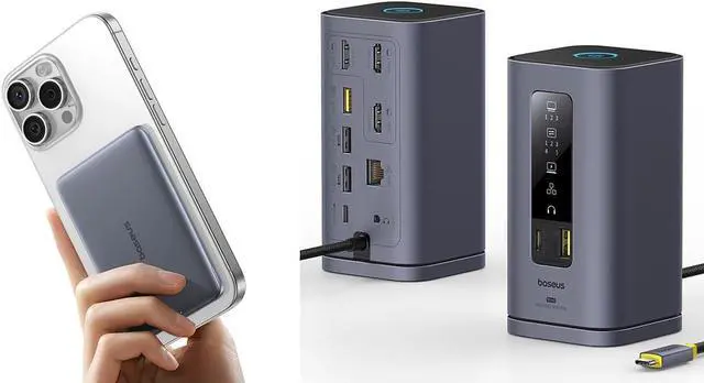 Main image of Baseus 11in 1 MAC Docking Station & 0.3" Slim Magsafe Power Bank