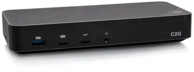 Main image of C2G USB-C® 11-in-1 Hybrid DisplayLink and DP Alt Mode Triple 4K Docking Station with HDMI®, DisplayPort, Ethernet, USB, 3.5mm Audio and Power Delivery up to 100W