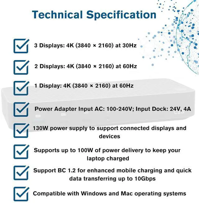 Alt view image 5 of 6 - C2G USB-C® 11-in-1 Hybrid DisplayLink and DP Alt Mode Triple 4K Docking Station with HDMI®, DisplayPort, Ethernet, USB, 3.5mm Audio and Power Delivery up to 100W