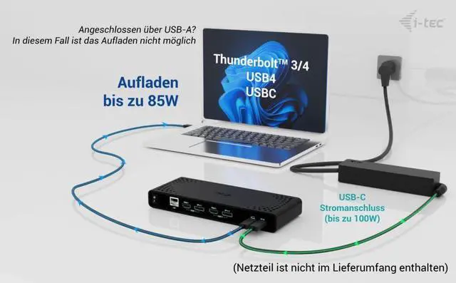 Alt view image 4 of 7 - i-tec Universal Docking Station Dual 4K Display - 2X DisplayPort and 2X HDMI, 5X USB Ports
