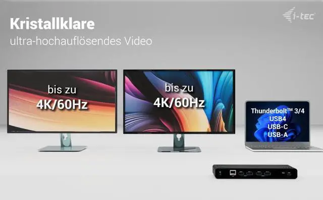 Alt view image 5 of 7 - i-tec Universal Docking Station Dual 4K Display - 2X DisplayPort and 2X HDMI, 5X USB Ports