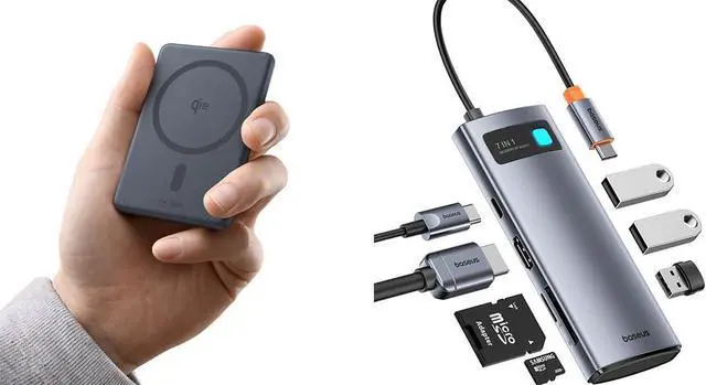 Main image of Baseus 7 in 1 USB C to HDMI Adapter and mini 5000mAh Magsafe Power Bank