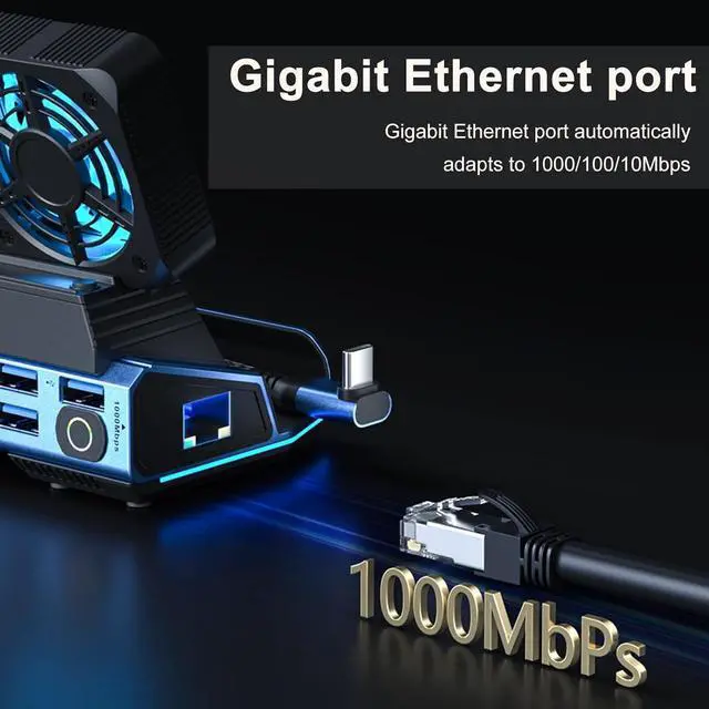 Alt view image 3 of 7 - 10-in-1 Type-c Game Docking Station for steam Deck/ROG Ally/Switch M.2 PCie nvme Hard Disk Box,USB C HUB 4K60HZ, 100w 10Gbps,Dual Fan Cooling,USB3.0 Card Reader,1000Mbps