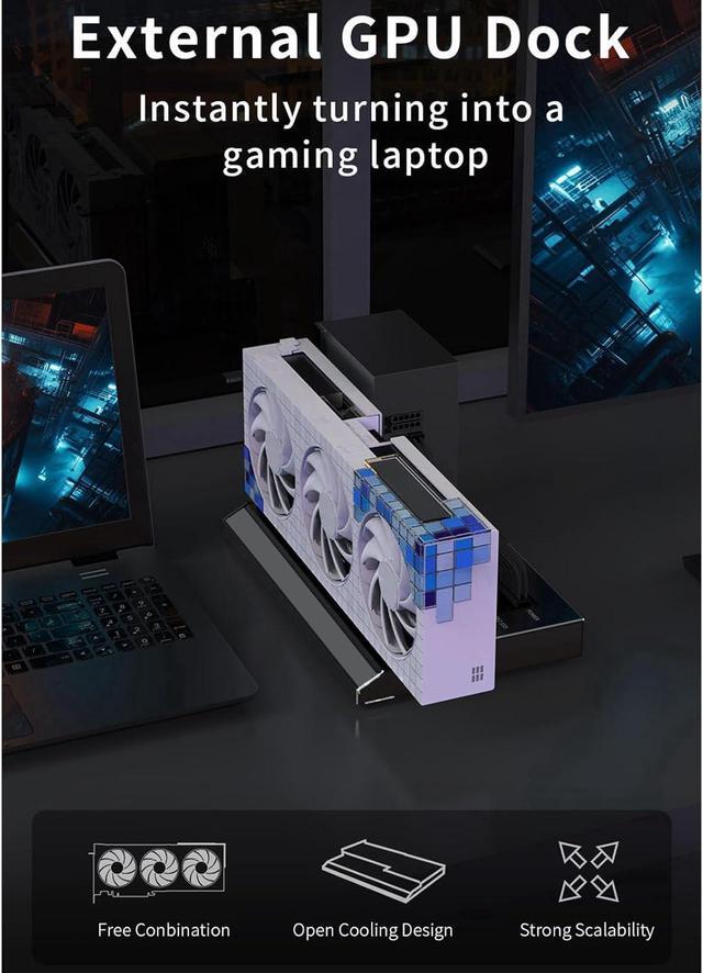 Alt view image 3 of 7 - External GPU Dock Station with USB4 40Gbps, M.2 NVMe SSD Slot & Gigabit Ethernet, Thunderbolt 3 eGPU Enclosure for Laptops Running macOS 10.13.4+ | Wins