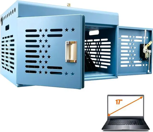 Alt view image 5 of 7 - 16-Device Laptops Charging Cabinet, Locking Charging Station for Chromebook iPads, Tablet Charging Storage Box for Classroom Library Office, Lock Laptop Charging Storage Cabinet, Blue