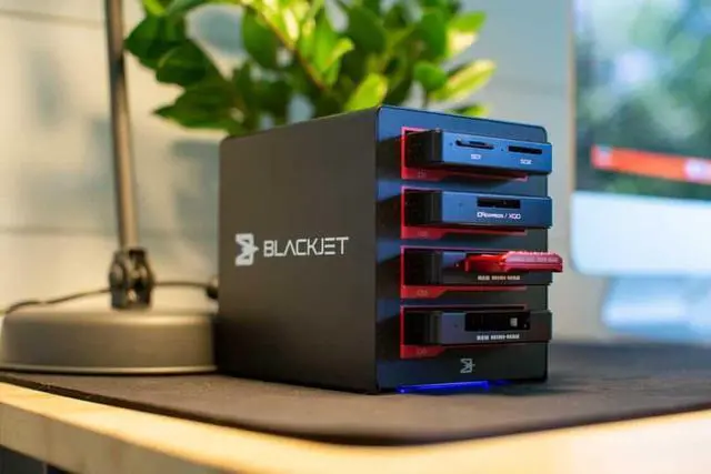 Alt view image 2 of 7 - Blackjet TX-4DS Thunderbolt 3 Cinema Dock System 4-Bay Media & SSD Dock for Professional Video Production, DIT & Post NVMe/SSD Workflow Thunderbolt 4 & USB4 Compatible Apple Mac & Windows