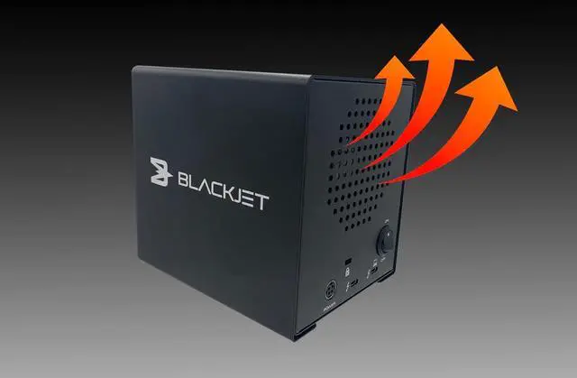 Alt view image 3 of 7 - Blackjet TX-4DS Thunderbolt 3 Cinema Dock System 4-Bay Media & SSD Dock for Professional Video Production, DIT & Post NVMe/SSD Workflow Thunderbolt 4 & USB4 Compatible Apple Mac & Windows