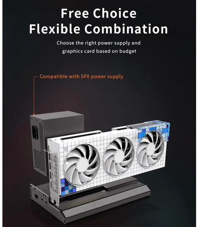 Alt view image 3 of 7 - Portable External GPU Enclosure - Aluminum eGPU Dock Station for Thunderbolt 3 & USB4, Supports PD 60W Charging, USB 4.0 40Gbps High-Speed Transfer