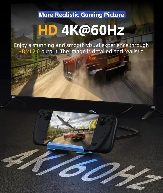 Alt view image 6 of 7 - for Legion Go ROG Ally Steam Deck Dock 10 in 1 USB C Docking Station, Detachable Dual Cooling Fan, 4K 60Hz HDMI, Gigabit Ethernet, 4 USB 3.0, PD100W, M.2 NVMe, SD TF