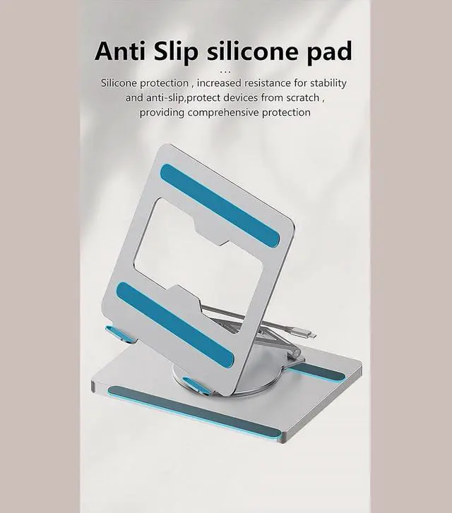 Alt view image 7 of 7 - 10 in 1 Laptop Docking Station with 360 Degree Rotating Base Stand for Efficient Office Use and Device Connection Holder
