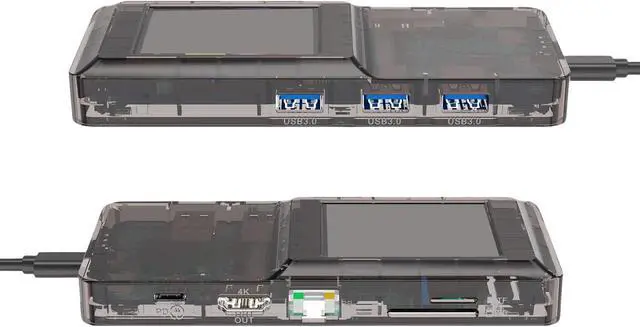 Alt view image 6 of 7 - 8 In1 USB C Docking Station 4K HDTV 100WPD Charging Gigabit Ethernet USB3.0 Port LCD Display For Computer Accessories Fast Charging Laptop Dock