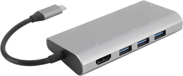 Alt view image 6 of 7 - 8 in 1 Multi Function USB C Docking Station with, Gigabit Ethernet, 3 USB3.0 Ports, Stable Transmission for Notebook Up to 4K x 2K Resolution