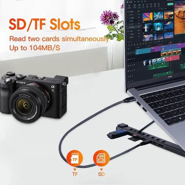 Alt view image 4 of 7 - 8-in-1 USB-C Laptop Stand, 2025 New Upgraded Laptop Stand Docking Station, 4K HDMI Output, Ergonomic Elevation with 8 Essential Ports, 5Gbps USB-A & USB-C Ports (5 in 1)