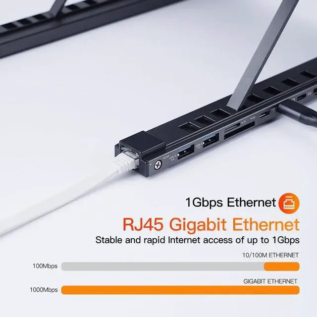 Alt view image 5 of 7 - 8-in-1 USB-C Laptop Stand, 2025 New Upgraded Laptop Stand Docking Station, 4K HDMI Output, Ergonomic Elevation with 8 Essential Ports, 5Gbps USB-A & USB-C Ports (5 in 1)