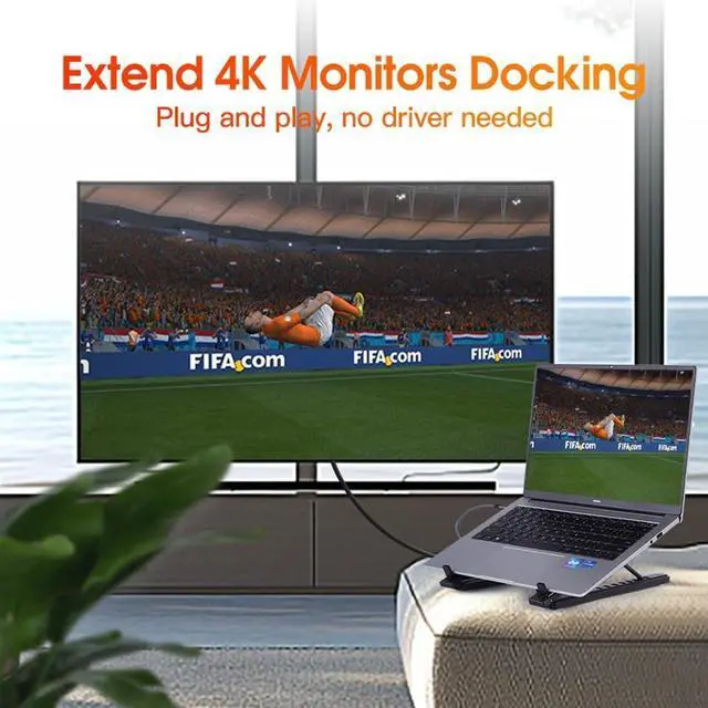 Alt view image 6 of 7 - 8-in-1 USB-C Laptop Stand, 2025 New Upgraded Laptop Stand Docking Station, 4K HDMI Output, Ergonomic Elevation with 8 Essential Ports, 5Gbps USB-A & USB-C Ports (5 in 1)