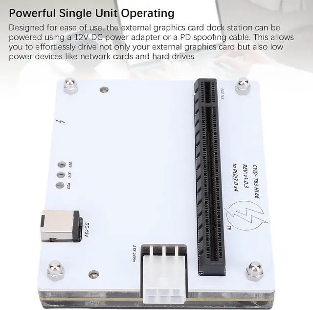 Alt view image 7 of 7 - Zopsc USB4.0 Graphics Card Dock External GPU Dock with PCIe 16X Slot for Laptop USB4.0 External Graphics Card Docking Station for Desktop GPU Boost