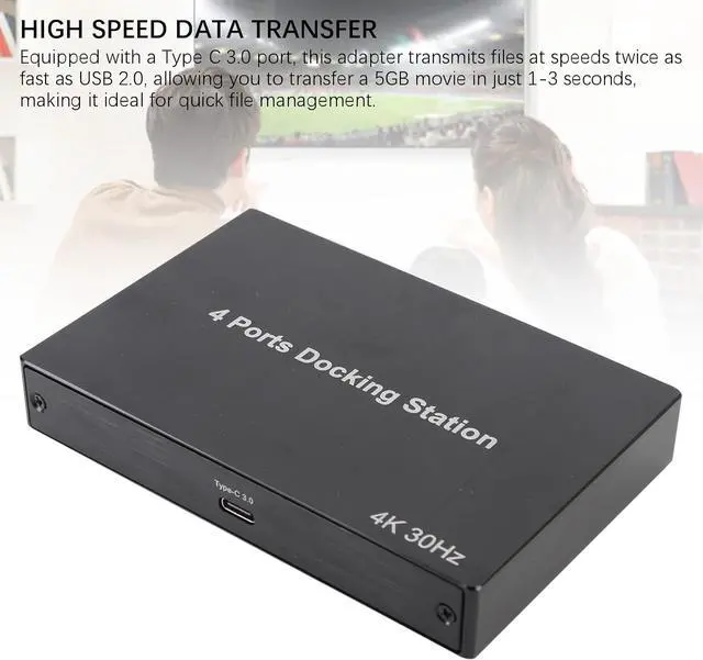 Alt view image 3 of 7 - USB 3.0 to HDMI Adapter, Laptop Docking Station 4 Monitors, 1080P 60Hz x2 4K 30Hz x2, HDMI Splitter Extender, for Monitor, PC, Laptop, Desktop (US Plug)