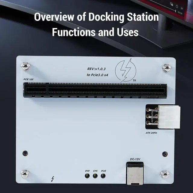 Alt view image 5 of 7 - Gugxiom External Gpu Dock Enclosure Fit for USB 4.0, PCIE 16X Slot Mini eGPU Enclosure PCIe 16X Connector, External Graphics Card Dock with 1m Data Cable