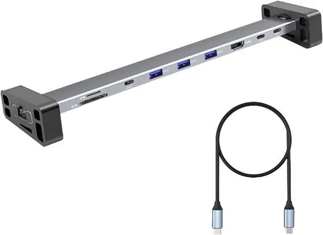 Main image of 9 in 1 USB C Docking Station with Detachable Stand Feet and Multiple USB A Port Rj45 Ethernet 1000Mbps PD100W 4K60hz
