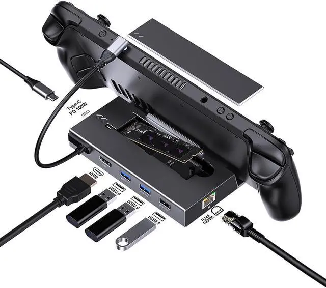 Alt view image 7 of 7 - 7in 1 Docking Station for X/SteamDeck with HDMI2.0 USB Port and Gigabit Ethernet Port