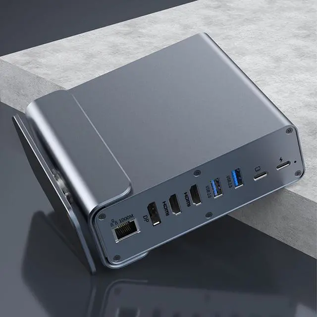 Alt view image 3 of 7 - Connecting More with 15 in 1 USB C Docking Station Completely with Double HDTV VGA Highly Speed Charging 3.5mm Port