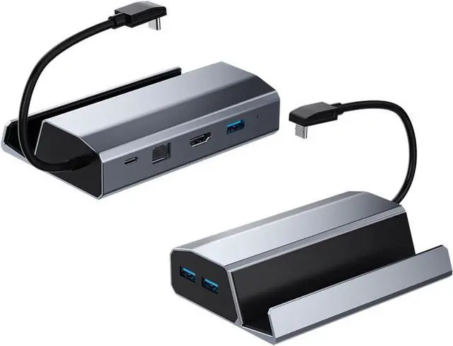 Alt view image 2 of 7 - 6 in 1 Steam Deck Docking Station, YMY Multiport Steam Deck Dock with HDMI 2.0 4K@60Hz, Gigabit Ethernet, 3 USB-A 3.0 and Full Speed Charging USB-C Port Compatible with Valve Steam Deck