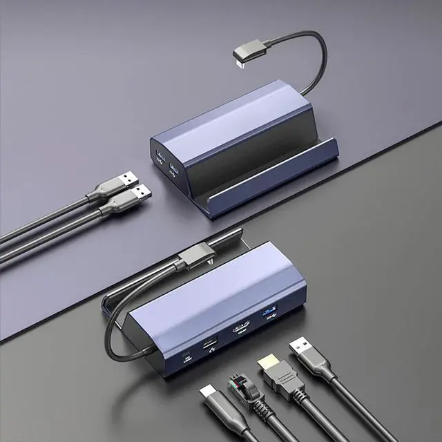 Alt view image 7 of 7 - 6 in 1 Steam Deck Docking Station, YMY Multiport Steam Deck Dock with HDMI 2.0 4K@60Hz, Gigabit Ethernet, 3 USB-A 3.0 and Full Speed Charging USB-C Port Compatible with Valve Steam Deck