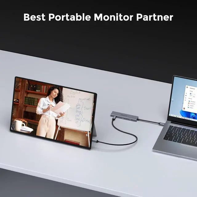 Alt view image 4 of 7 - USB C Video Output Hub, Dual Monitor Docking Station Supports USB-C PD Monitor and 100W Power Bank