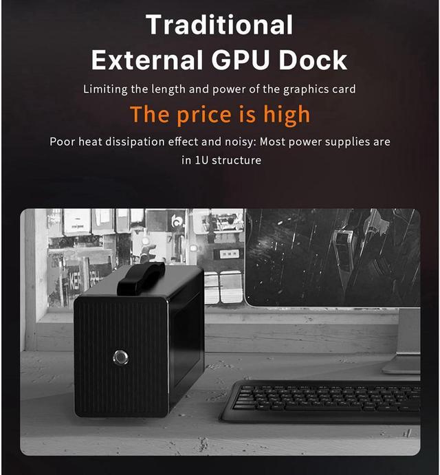 Alt view image 5 of 7 - External GPU Dock Station with USB4 40Gbps, M.2 NVMe SSD Slot & Gigabit Ethernet, Thunderbolt 3 eGPU Enclosure for Laptops Running macOS 10.13.4+ | Wins