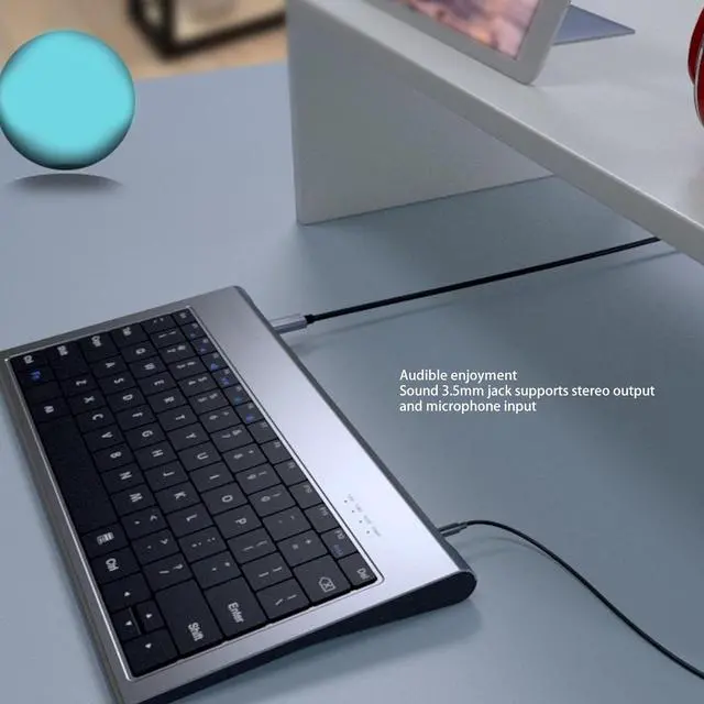 Alt view image 3 of 7 - 11 in 1 USB C Keyboard Hub, Wired Multifunctional Docking Station, 4K, 10Gbps Data Transfer, 100W PD Charging, 78 Key Layout Keyboard