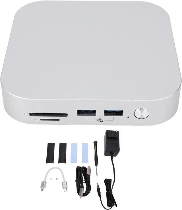 Alt view image 7 of 7 - Yoidesu Aluminum Alloy Stand Dock Hub for Mini M4 with Dual M.2 SSD Slots 10Gbps USB A Ports 40Gbps Bandwidth PCIe 4.0 Storage Memory Card Readers (US Plug)