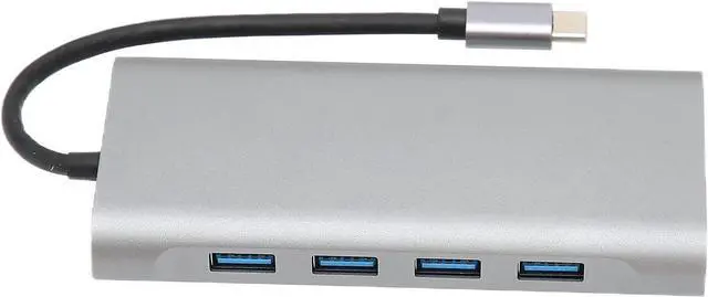 Alt view image 5 of 7 - Expansion Dock Type C 11 in 1, Multifunctional Aluminum Alloy, Portable Dock for Type C Computers, 4K, 4 USB3.0 Ports, 1080P VGA, 87W PD, Gigabit RJ45
