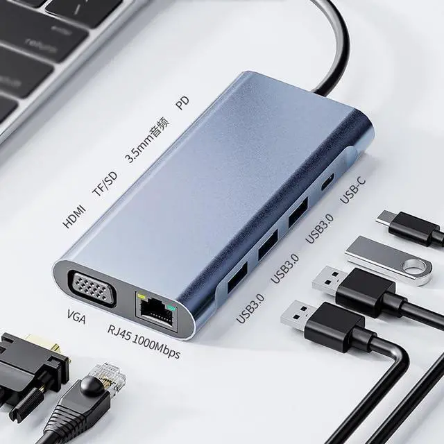 Alt view image 5 of 6 - ERTXGBA 11 in 1 3.0 Type Laptop Hub VGA