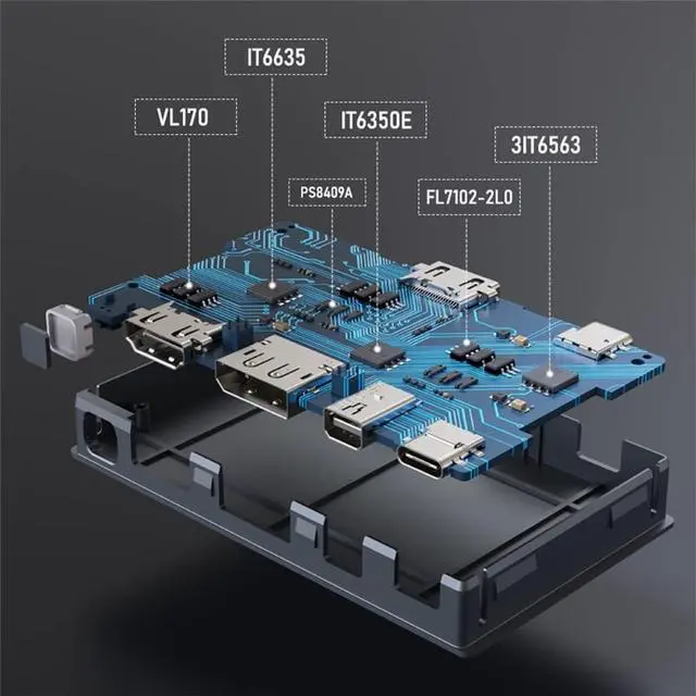 Alt view image 4 of 4 - 4 in 1 Projector -Compatible 4K 60HzMini DP HUB Light Switcher for PC Laptop